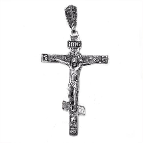 Orthodox silver crucifix necklace — 925 sterling from Bethlehem
