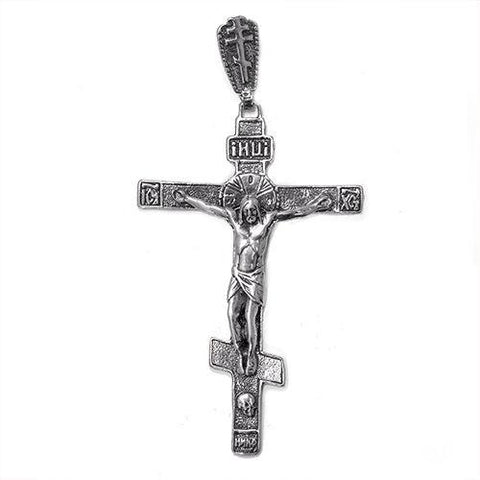 Orthodox silver crucifix necklace — 925 sterling from Bethlehem
