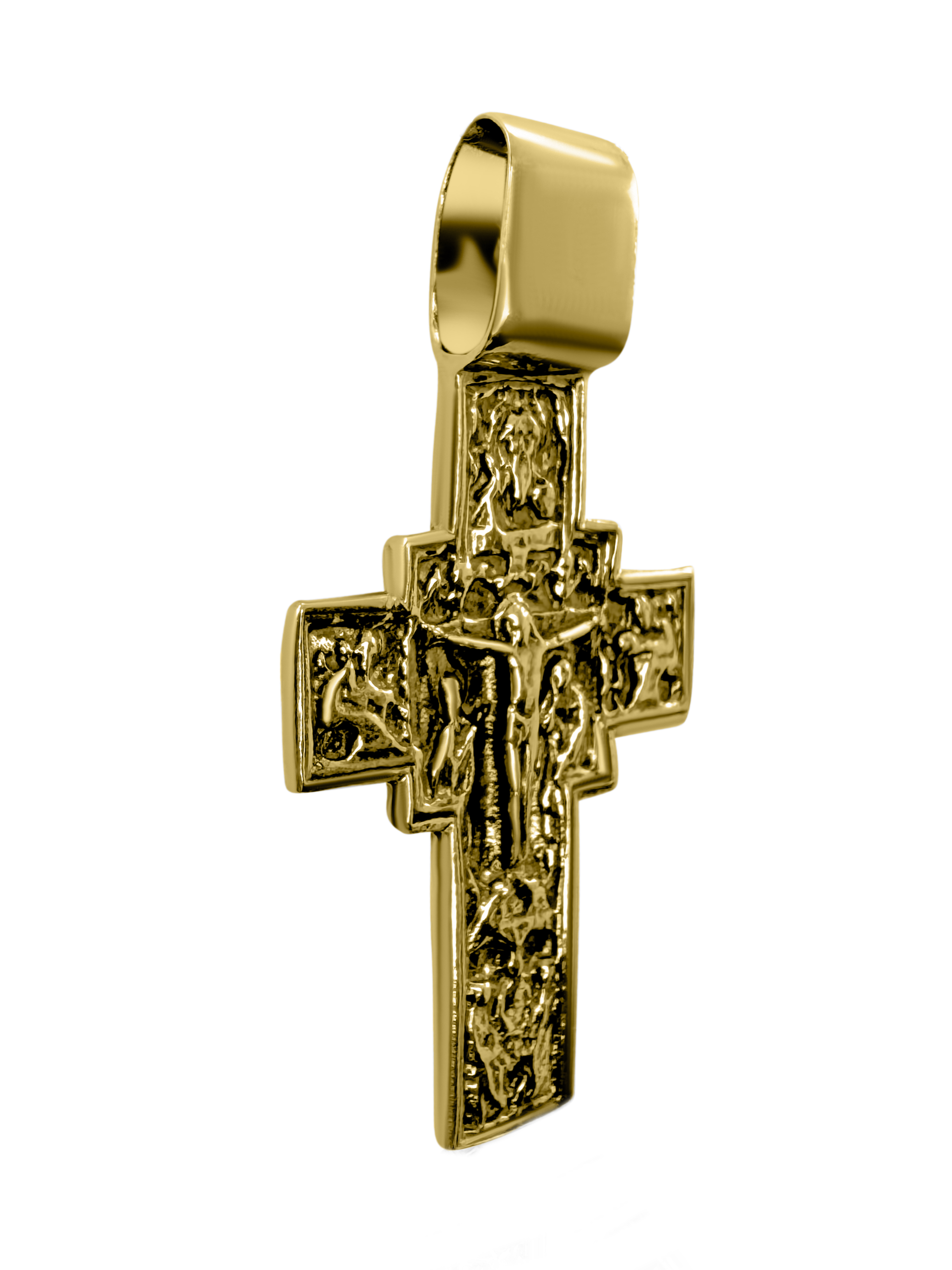 Orthodox men's crucifix necklace, Holy Land silver 925
