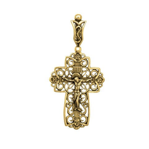 shop sterling silver crucifix pendant — Orthodox pectoral cross
