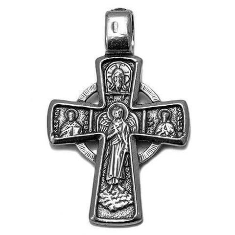 Orthodox cross necklace silver 925 — Jerusalem devotional pendant
