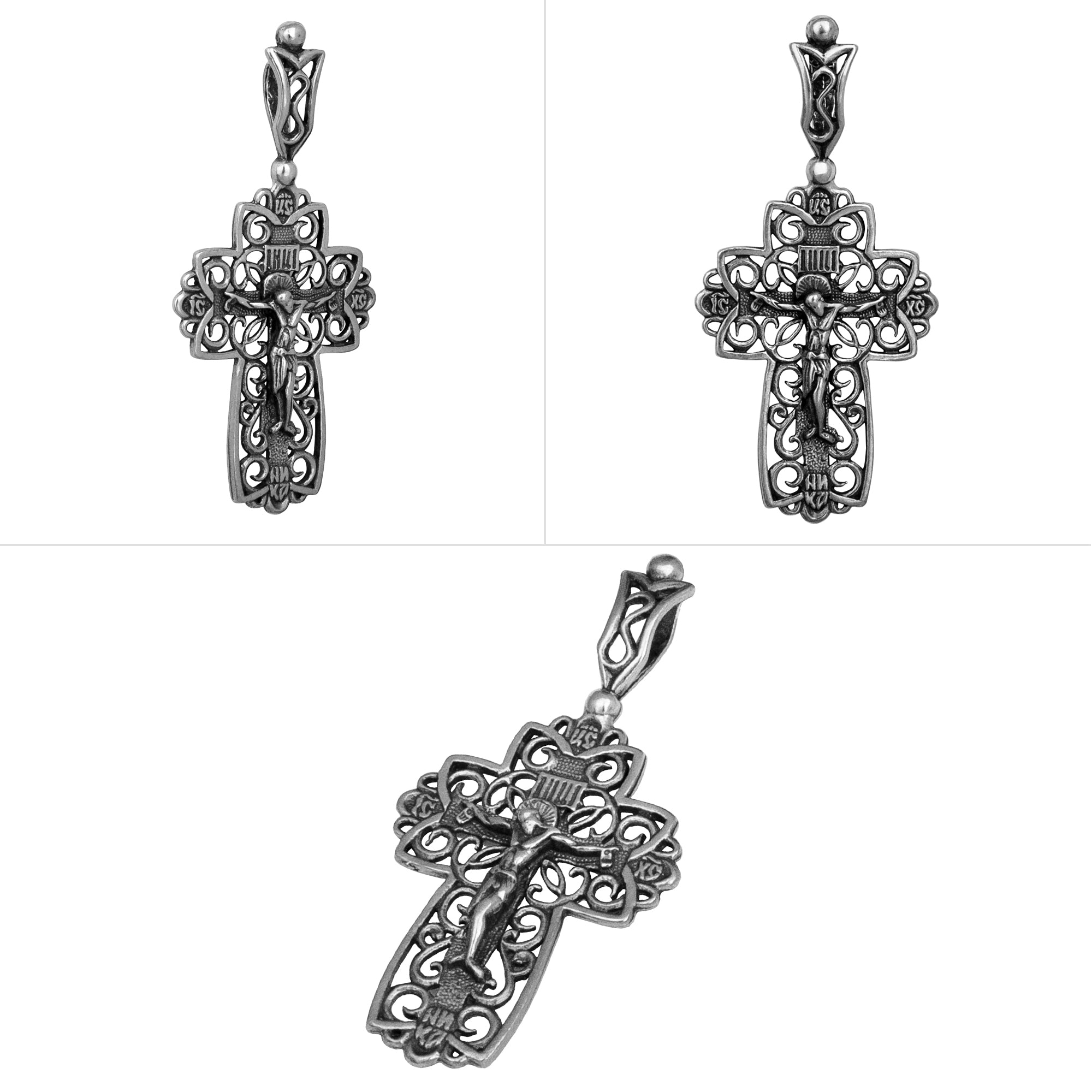 buy Orthodox silver crucifix necklace — crafted in Jerusalem
