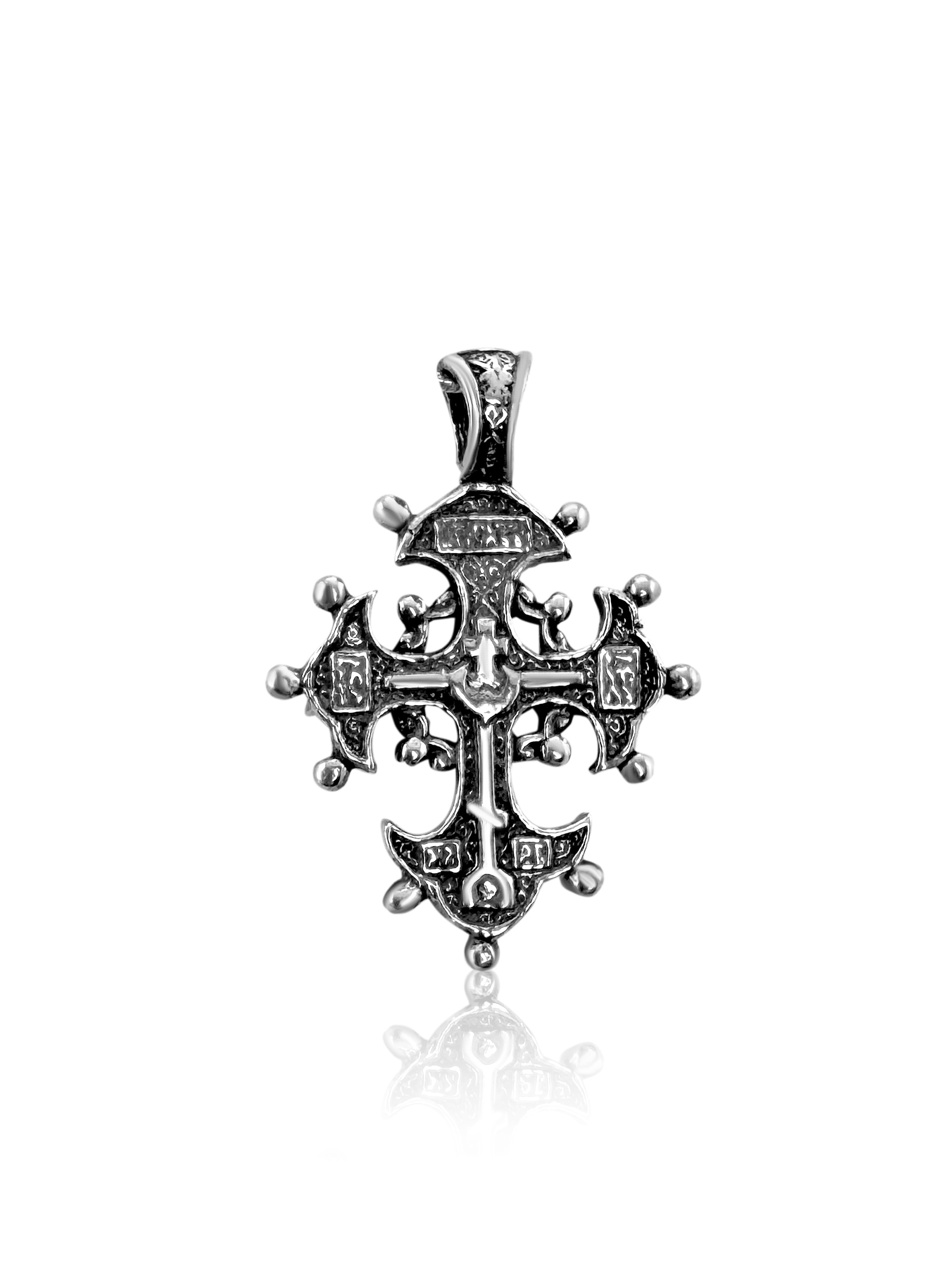 order Orthodox silver crucifix pendant from Israel