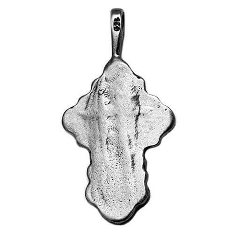 Orthodox cross necklace silver, devotional pendant from Israel
