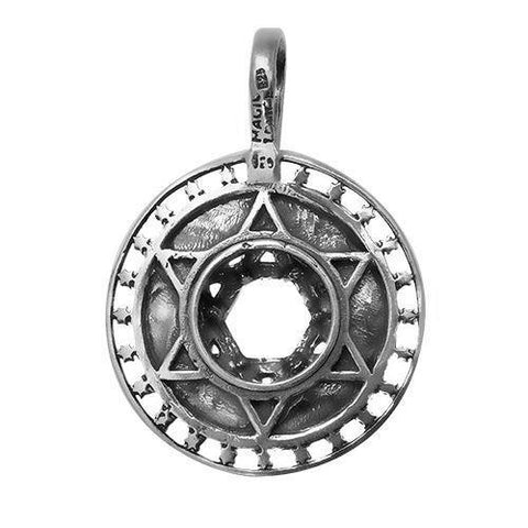 Pendant - Silver 925 Jewish Magen David Pendant Names Of 12 Angels Star Of David Judaica Ø 1.1"