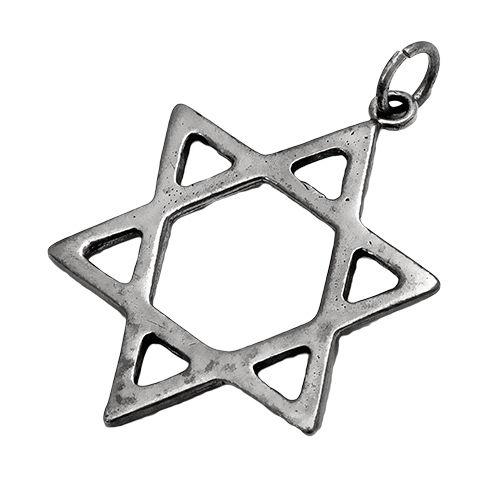 Pendant - Silver 925 Jewish Magen David Pendant Necklace Star Of David Hand Made 0.9"