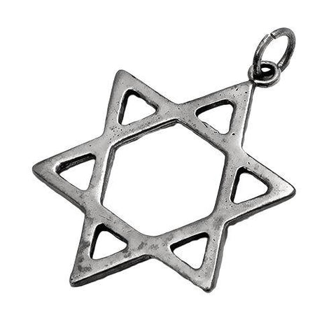 Pendant - Silver 925 Jewish Magen David Pendant Necklace Star Of David Hand Made 0.9"