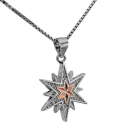 Star of Bethlehem Pendant Necklace Sterling Silver from Jerusalem