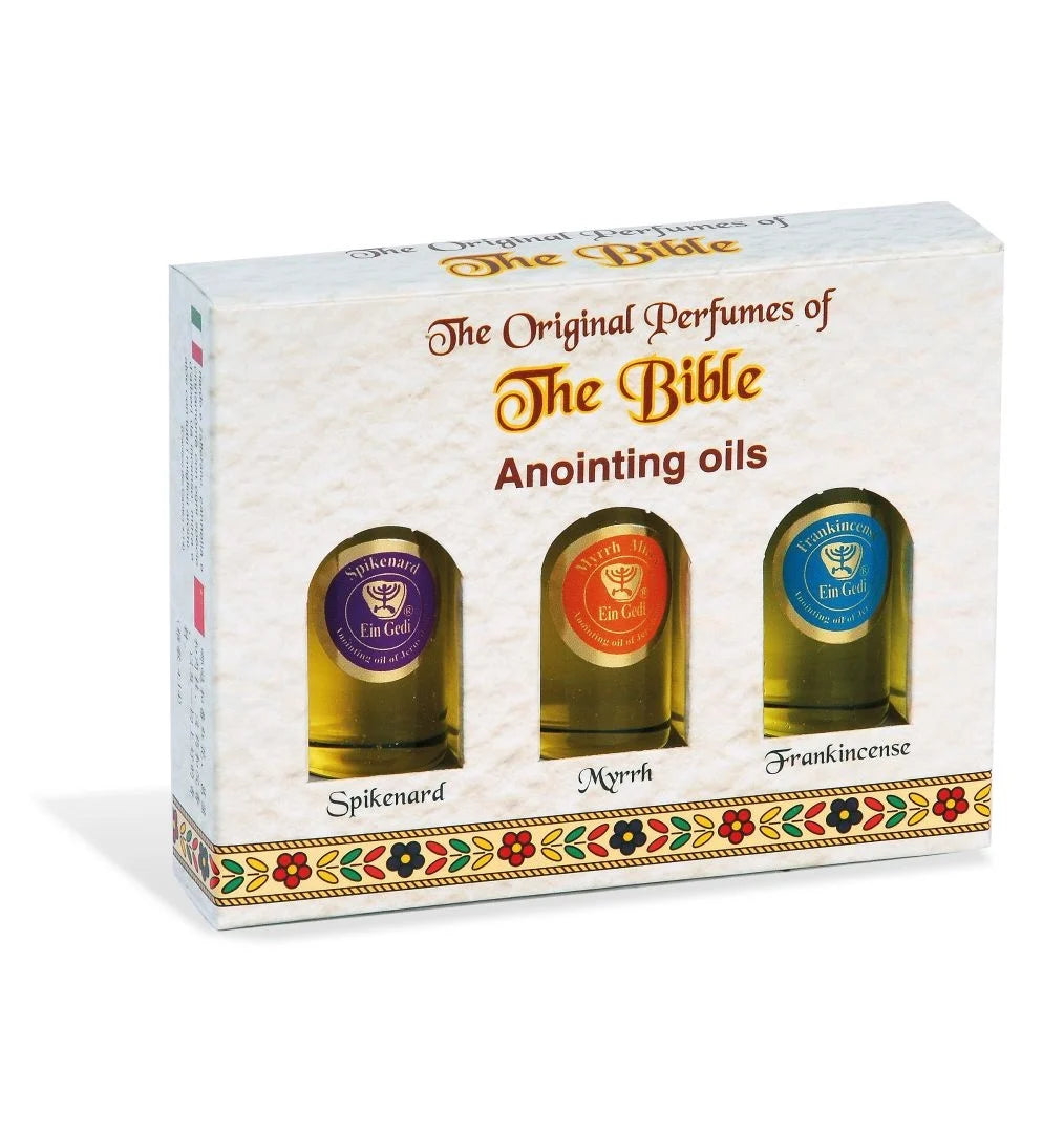 Ein Gedi trio set from Israel with frankincense, myrrh, spikenard