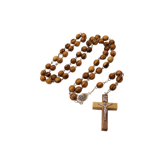 Handmade Catholic Olive Wood Rosary Prayer Beads Crucifix Jerusalem 23.6"/60cm