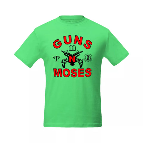 Funny T-Shirt Short Sleeved Men's Crew Neck 100% Cotton Guns & Moses Israel Fashion