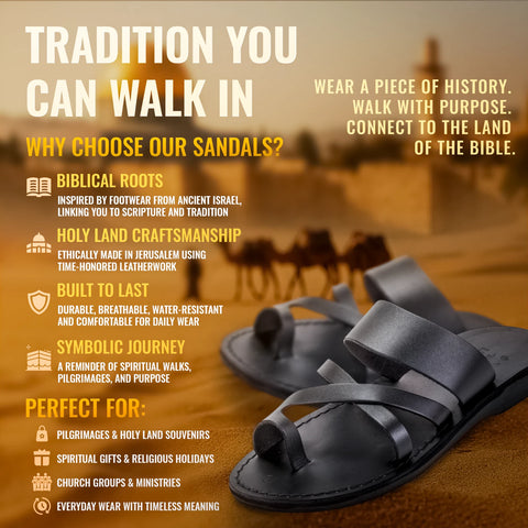 Men’s Leather Jesus Sandals – Authentic Biblical Footwear