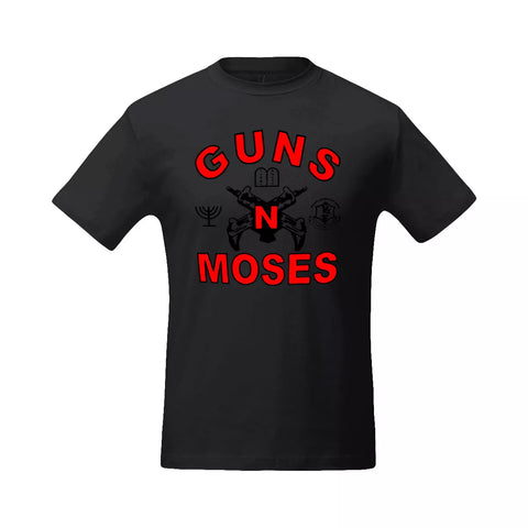 Funny T-Shirt Short Sleeved Men's Crew Neck 100% Cotton Guns & Moses Israel Fashion