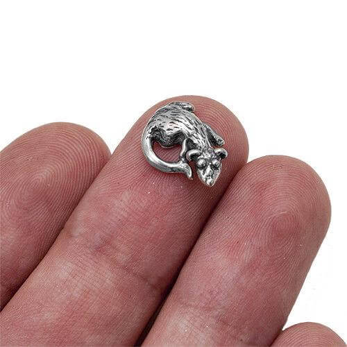 Amulet of Wealth Wallet Rat Silver 925 Tiny Purse Rat Money Talisman 0.7"