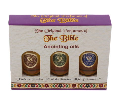 Anointing Oil 3pcs 10ml/0.3fl.oz Gift Set – Jonah, Elijah, Light of Jerusalem