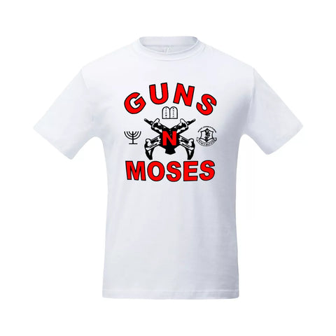 Funny T-Shirt Short Sleeved Men's Crew Neck 100% Cotton Guns & Moses Israel Fashion