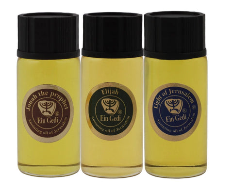 Anointing Oil 3pcs 10ml/0.3fl.oz Gift Set – Jonah, Elijah, Light of Jerusalem