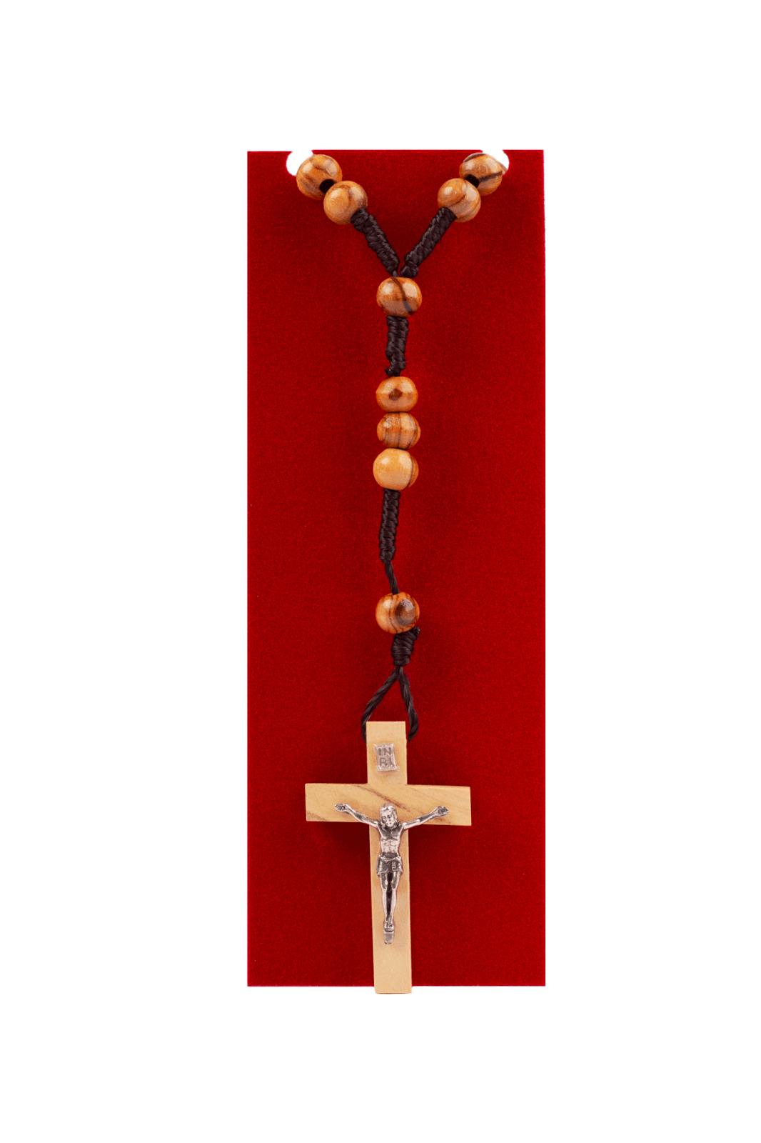 Catholic Rosary Beads Olive Wood Сrucifixion Handmade Necklace Bethlehem -3