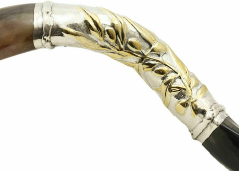 Silver Plated Kudu Yemenite Kosher Shofar Blowing The 122cm-127cm Israel-4