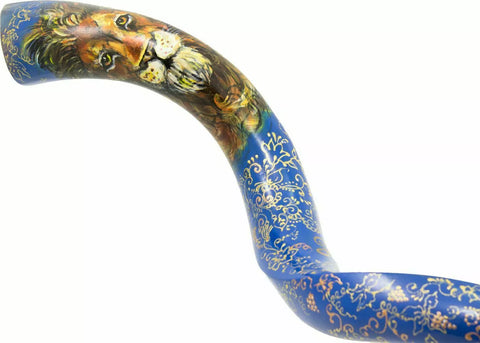 Hand Painted Huge Kudu Kosher Shofar Lion Of Judah Israel Home Decor