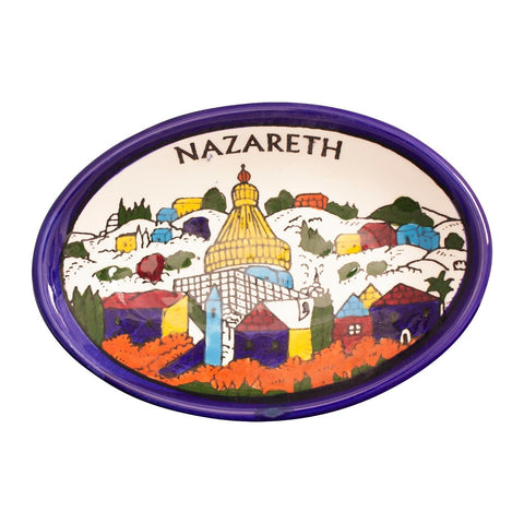 Armenian Ceramic Oval Bowl Nazareth Décor Mosaic Colourful 16.5x11.5cm