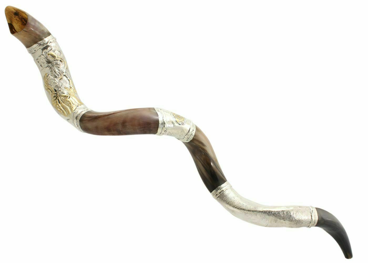 Silver Plated Kudu Yemenite Kosher Shofar Blowing The 122cm-127cm Israel