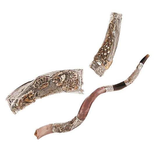 Natural Kosher Silver Plated Yemenite Shofar Kudu Horn