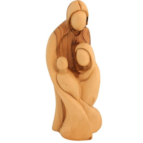 Olive Wood Holy Family Figurine 8" from Bethlehem – Virgin Mary, Joseph & Baby Jesus