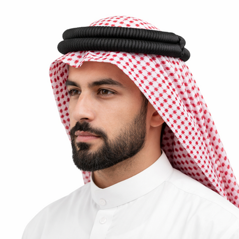 Arabian Igal Headband – Black Agal Cord for Men’s Traditional Keffiyeh & Ghutra Headdress