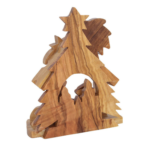 Olive Wood Birth of Jesus Figurine- Christmas Nativity Scene - 4''/10 cm