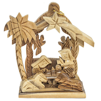 Handmade Carved Olive Wood Christmas Nativity Scene from Holy Land 3.8"/9.5cm