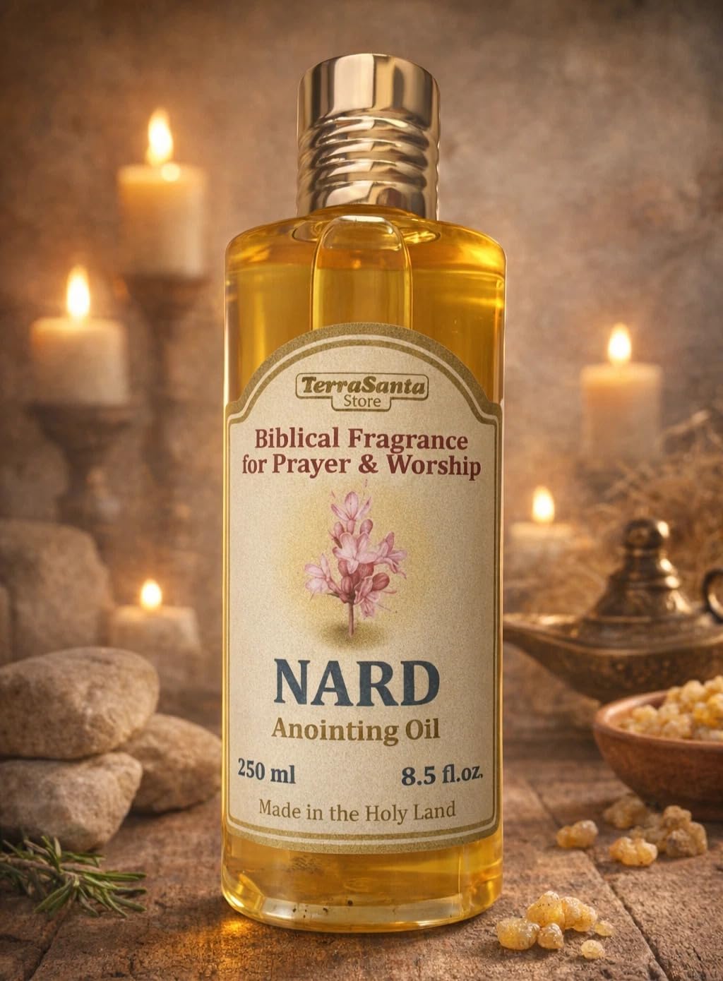 Scripture-inspired anointing oil bottle, nard scent to gift
