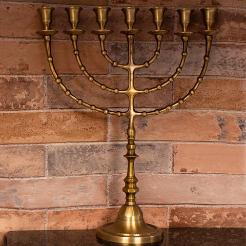 seven branch gold menorah religious symbol
