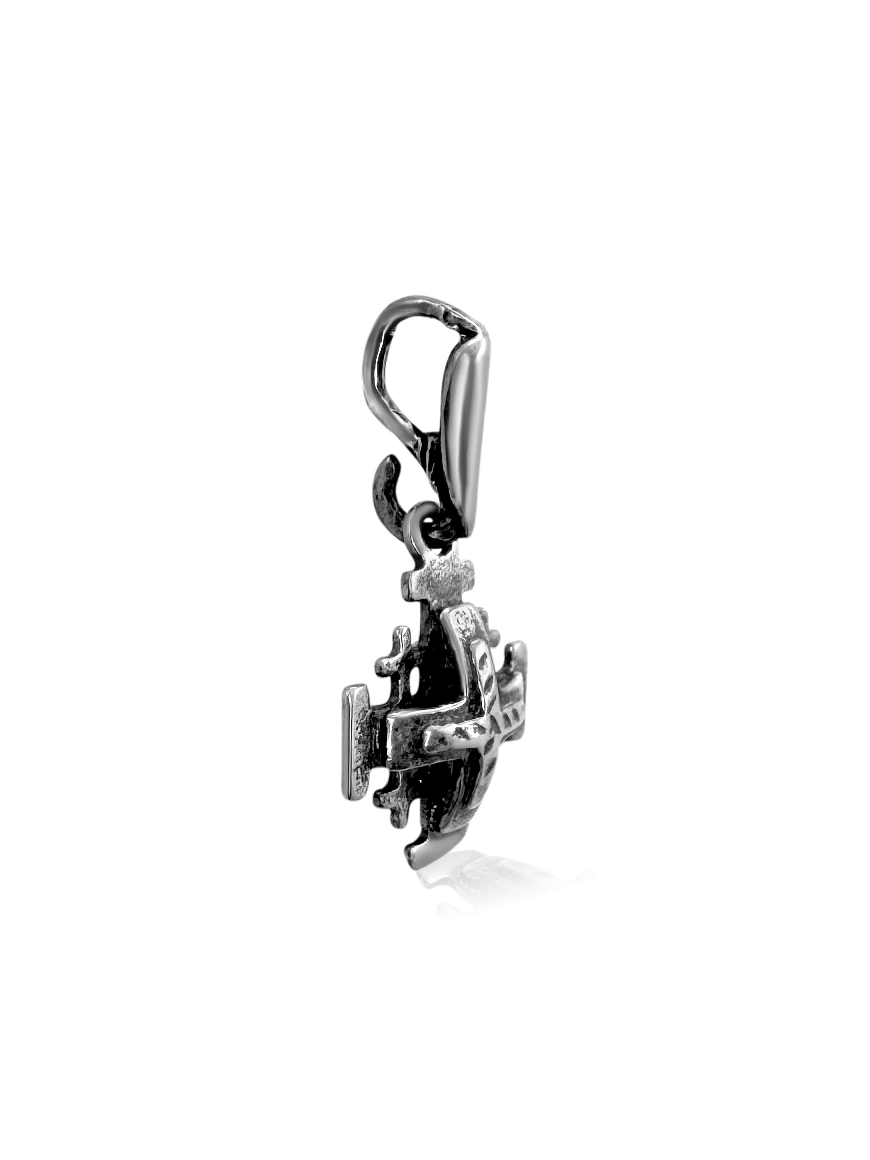 925 Jerusalem Cross pendant silver, subtle daily Christian jewelry

