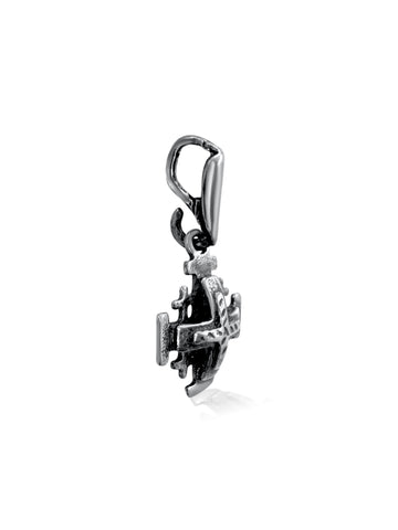 925 Jerusalem Cross pendant silver, subtle daily Christian jewelry
