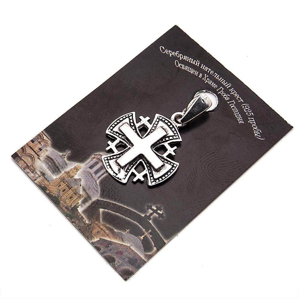 Shop Jerusalem Cross necklace silver with chain, 925 hallmark