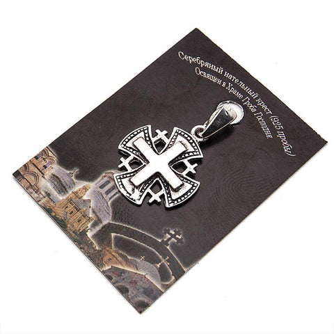Shop Jerusalem Cross necklace silver with chain, 925 hallmark
