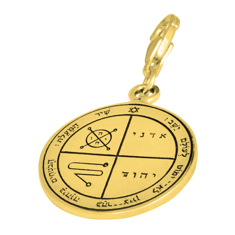 Reverse side of seal pendant with detailed silver texture