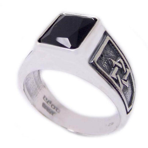 Star of David ring silver 925 with black onyx Judaica Kabbalah jewelry from Israel

