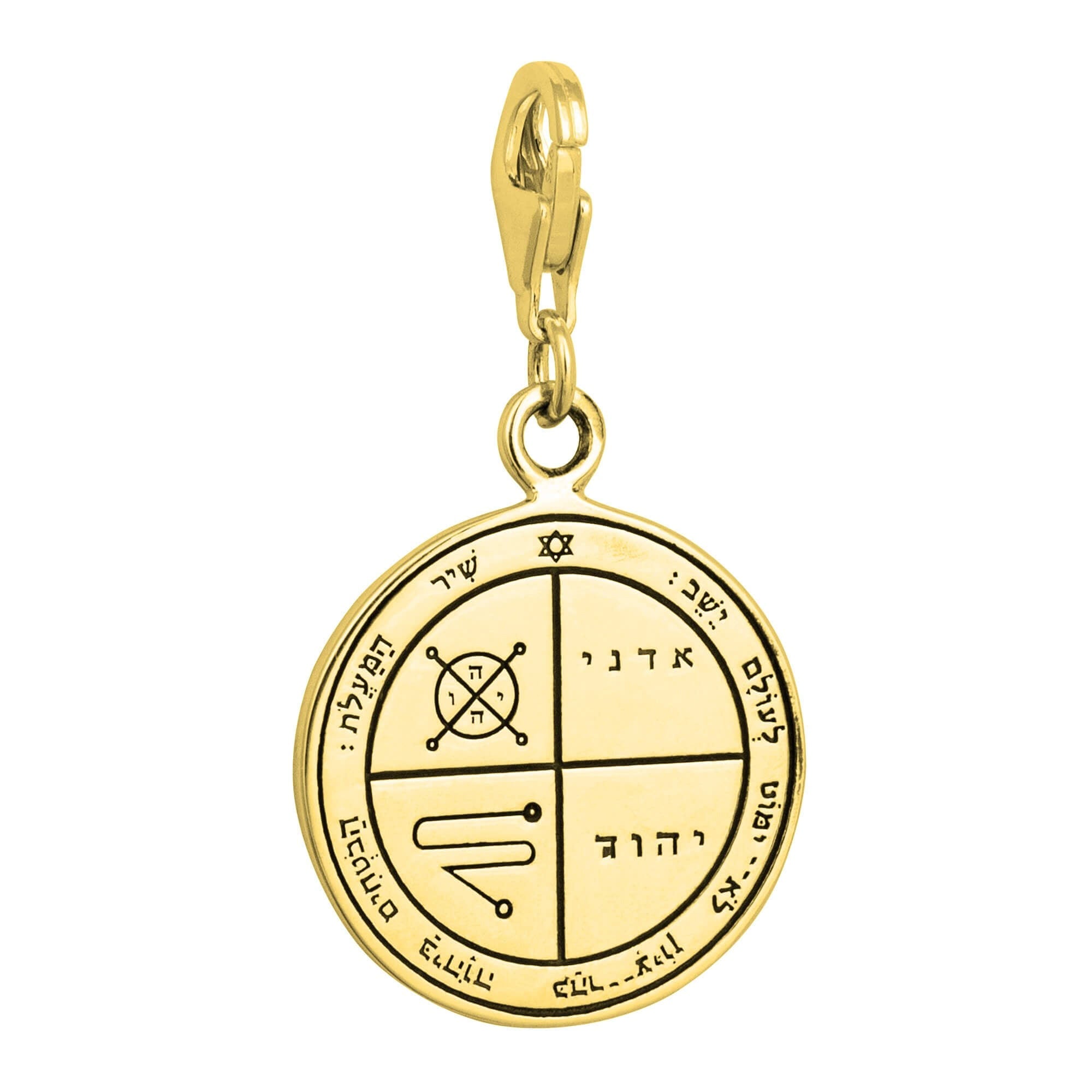 Angled medallion with pentacle engraving, sterling silver 925
