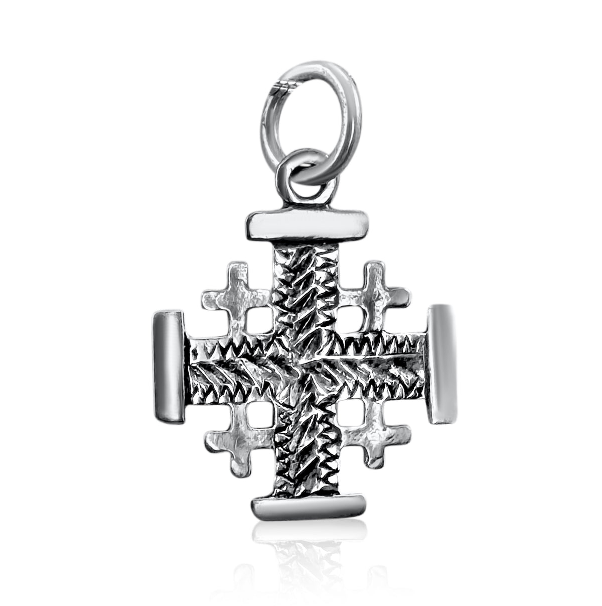 Sterling silver Jerusalem Cross necklace with delicate design
