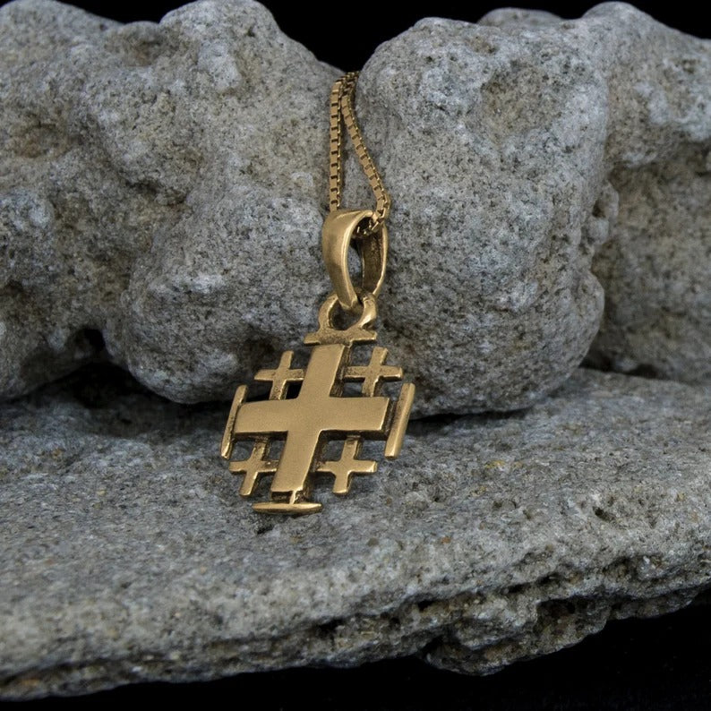 buy sterling silver Jerusalem cross necklace online
