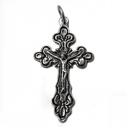 shop sterling silver cross necklace, Jerusalem crucifix pendant

