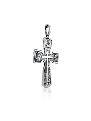 buy sterling silver Orthodox cross necklace prayer focus
