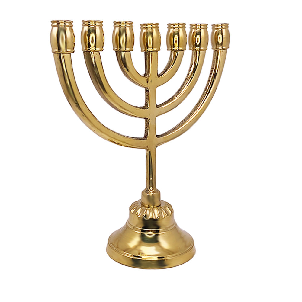 temple menorah gold finish judaica altar
