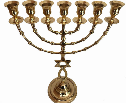 temple style messianic menorah for biblical feasts and altar use

