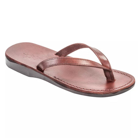 unisex leather Jesus flip flops handmade in the Holy Land
