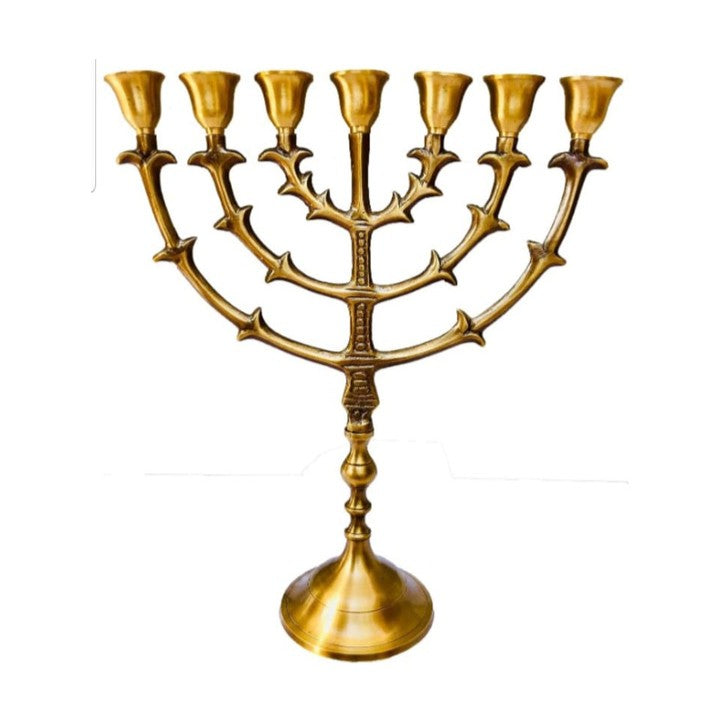 vintage brass menorah holy land judaica
