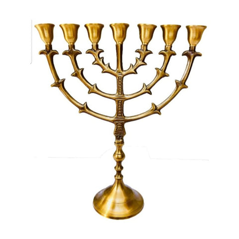 vintage brass menorah holy land judaica
