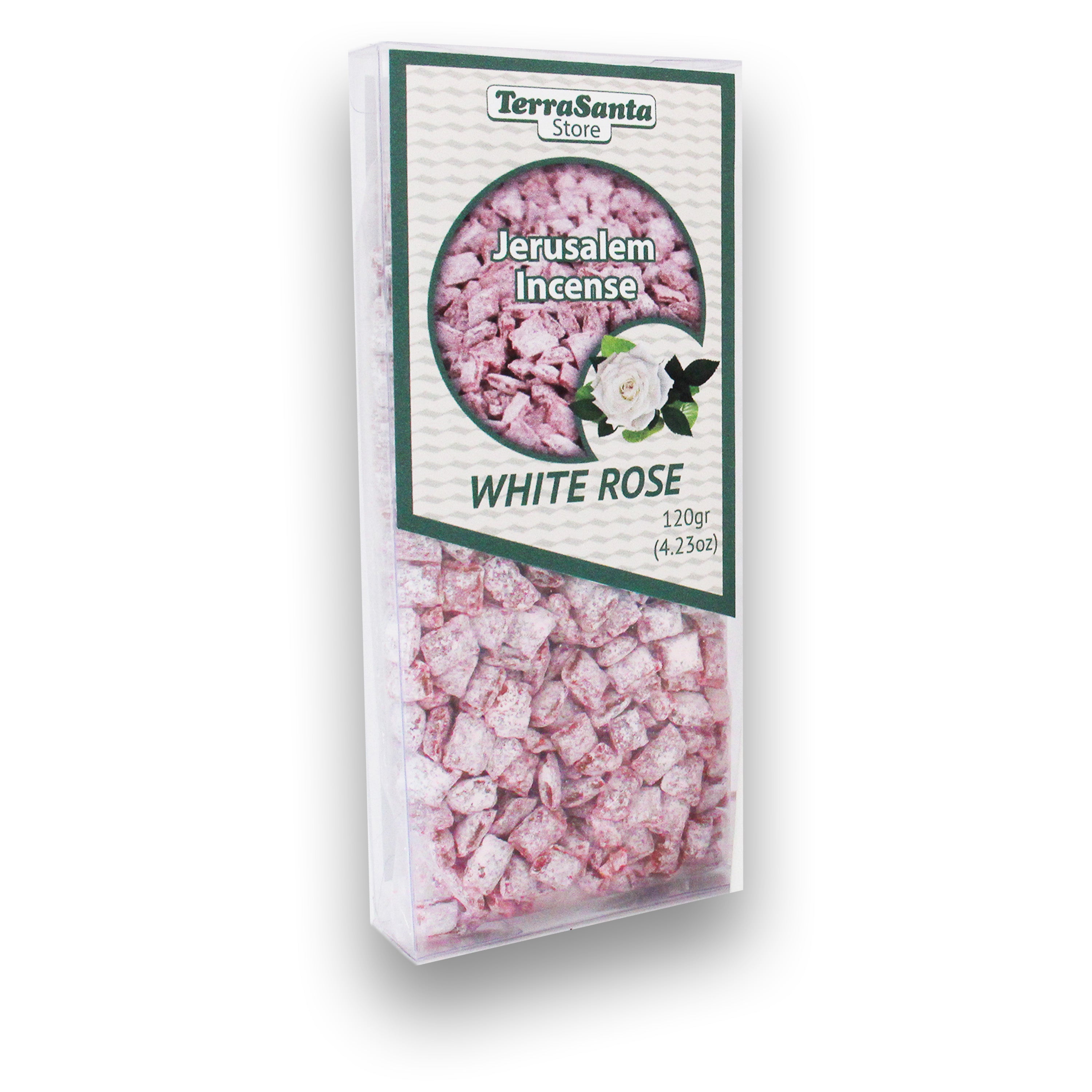 White rose incense from Jerusalem for prayer and worship
